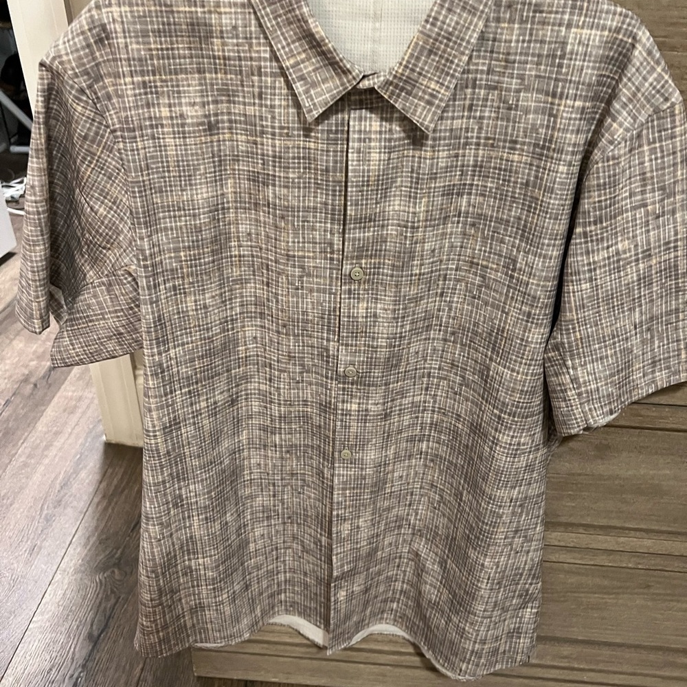 lululemon athletica Beige Plaid Casual Shirt